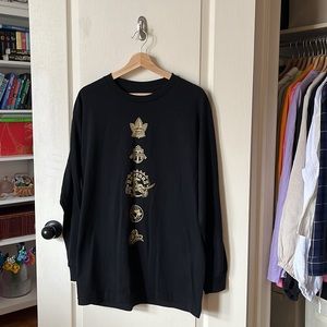 BNWOT drake (ovo) x raptors black long sleeved shirt in size L